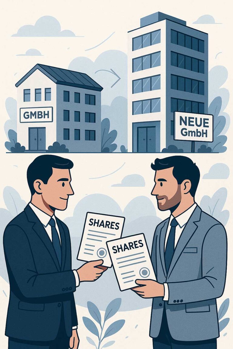 Teaserbild: Wie gründen zwei Gesellschafter, die zu 50/50 an einer GmbH beteiligt sind, jeweils eine Holding?